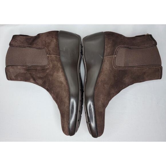 Sperry Top Sider Weatherproof Booties Size 10M Suede Pull On Wedge Brown Boots - Picture 7 of 11